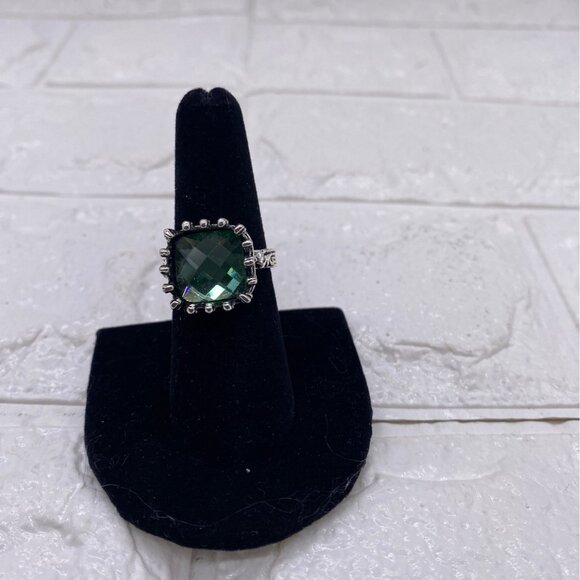 Princess Green Moonstone Gemstone 925 Silver Plated Ring Sz 7 Wedding Engagement - Picture 4 of 11